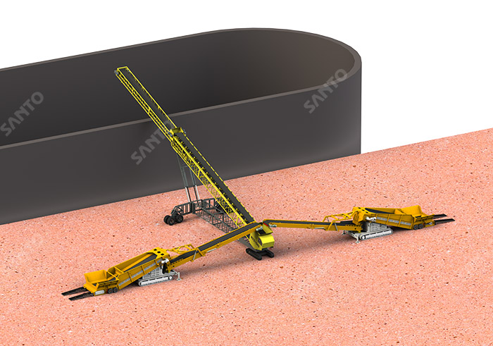 SANTO mobile conveyors at a bulk material stockyard